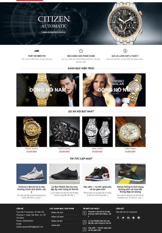 Giao diện web đồng hồ