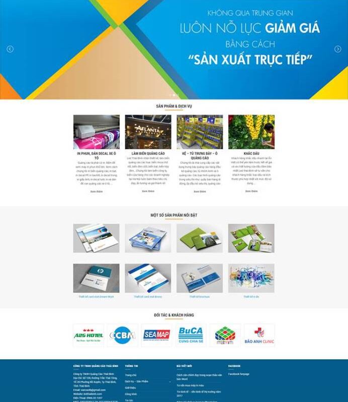 Giao diện quảng cáo nội thất Thái Bình