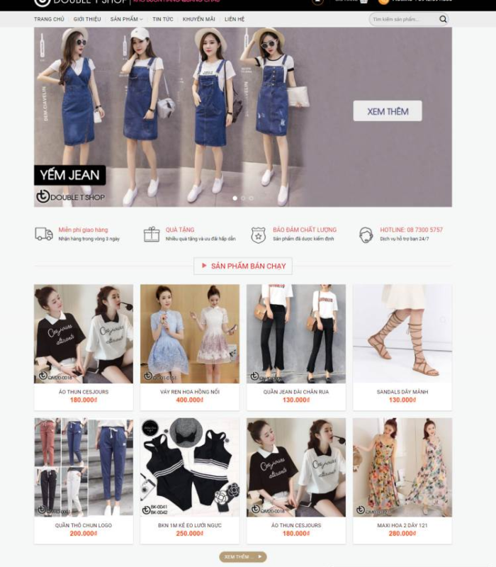 Giao diện web Linh Shop thời trang