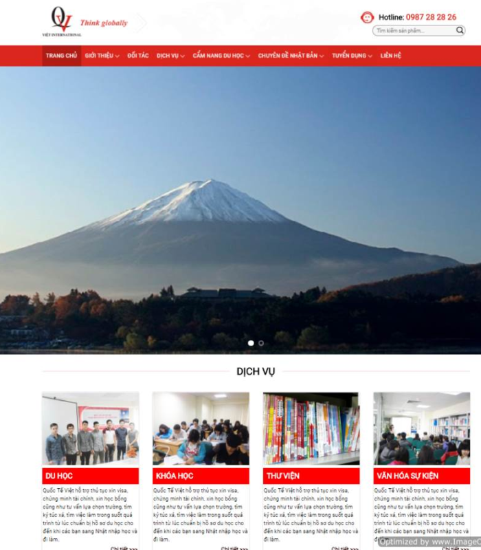Giao diện web xuất khẩu Nhật Bản