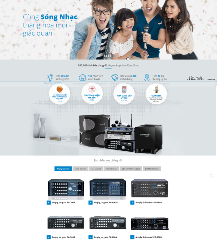 Giao diện web âm thanh ánh sáng Sóng Nhạc