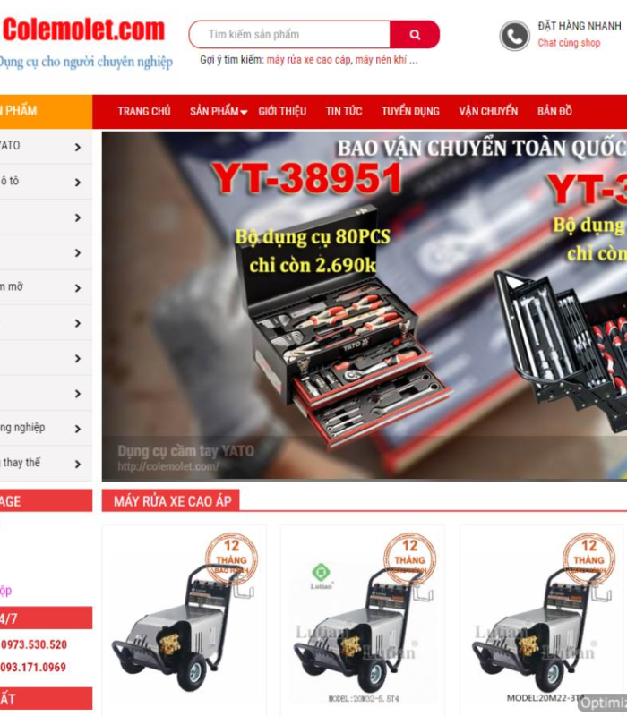 Mẫu web dụng cụ công nghiệp