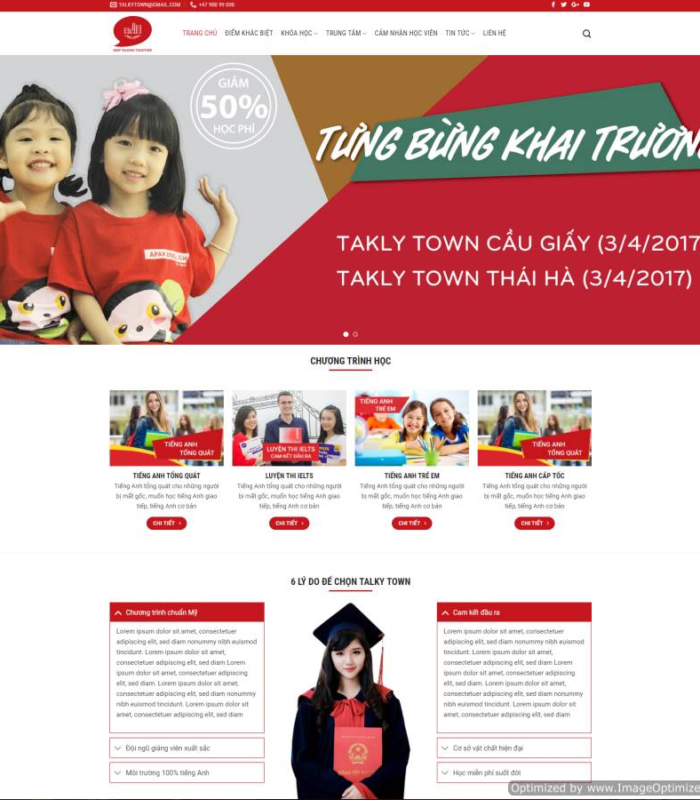 Giao diện web du học – trường học