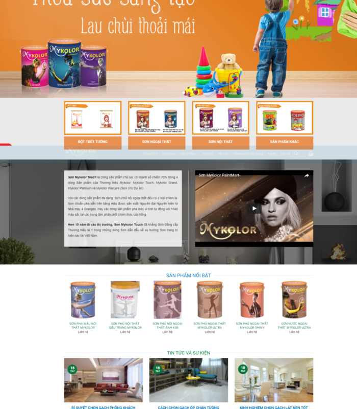 Giao diện web sơn MyKOLOR