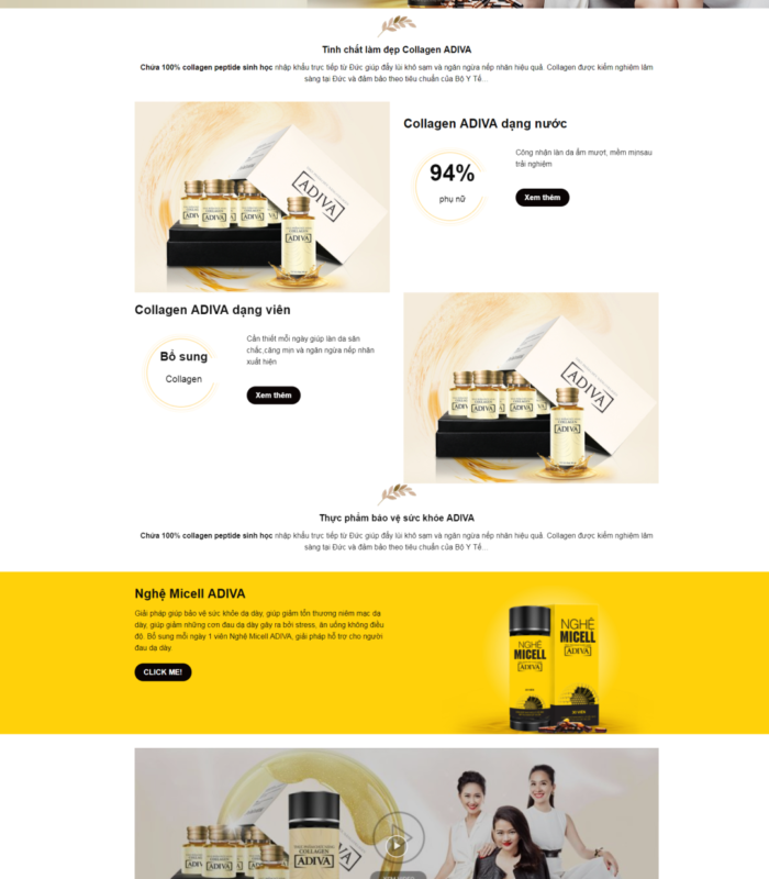 Giao diện web thực phẩm chức năng