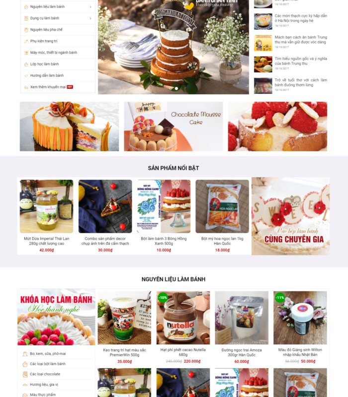 Giao diện web bánh kẹo cute lớp 1e