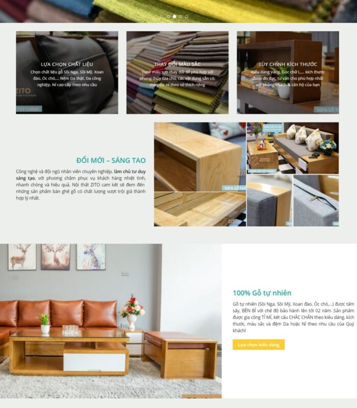 Giao diện web nội thất đẹp