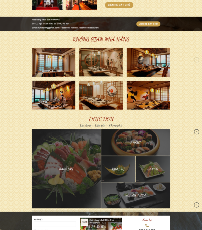 Giao diện web nhà hàng đẹp