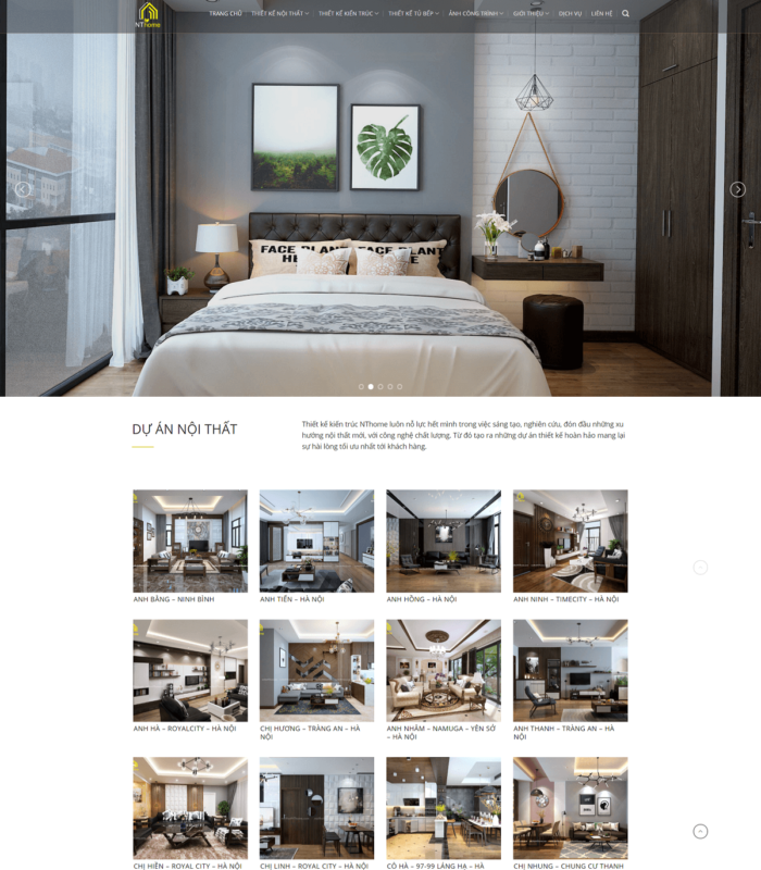 Giao diện web nội thất đẳng cấp XHOME