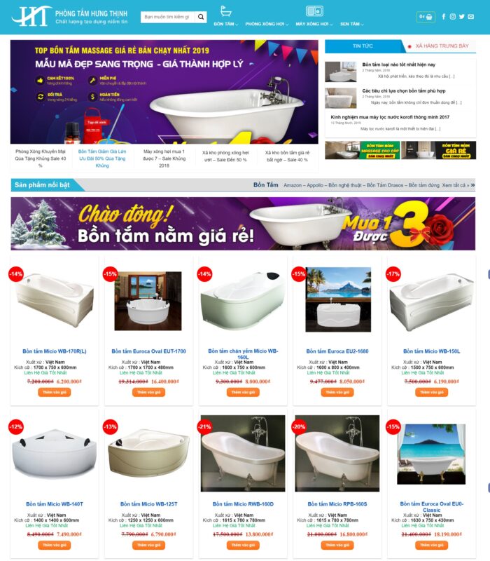 Giao diện web điện máy shop rất đẹp 2019