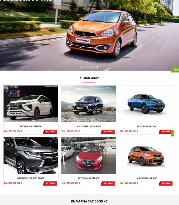 Giao diện web bán xe hơi đẹp 2019