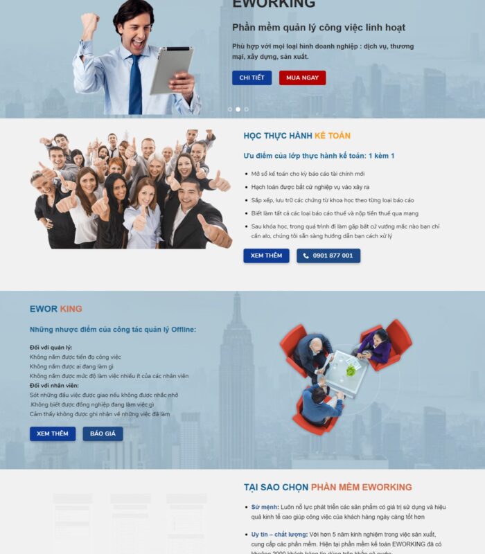 Trang website về giới thiệu phần mềm khá đẹp mắt