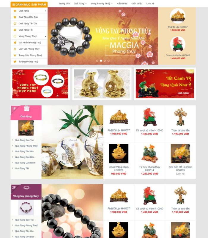 Mẫu web phong thuỷ cho ngày tết 2020 ạ