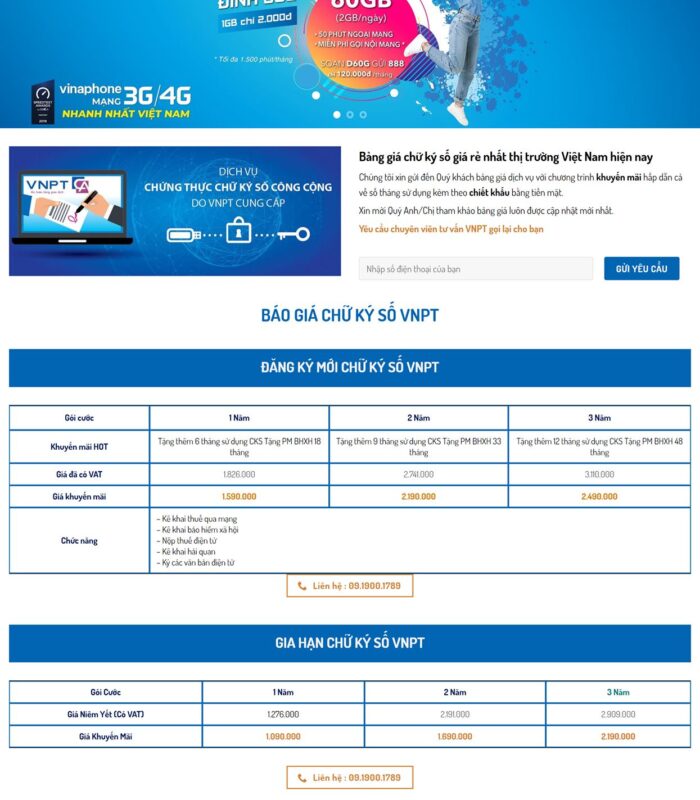 Giao diện web lắp mạng viettel, lắp mạng VNPT