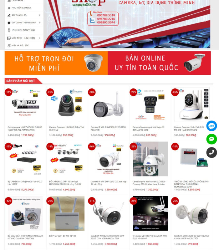 Web shop web camera an ninh – thiết bị công nghệ