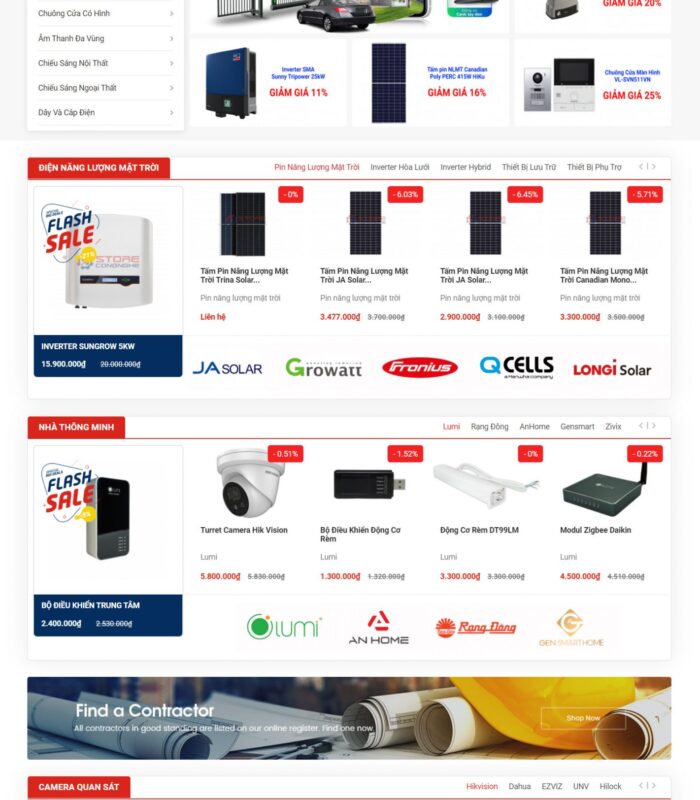 Thiết kế web máy tính camera, thiết bị công nghệ số