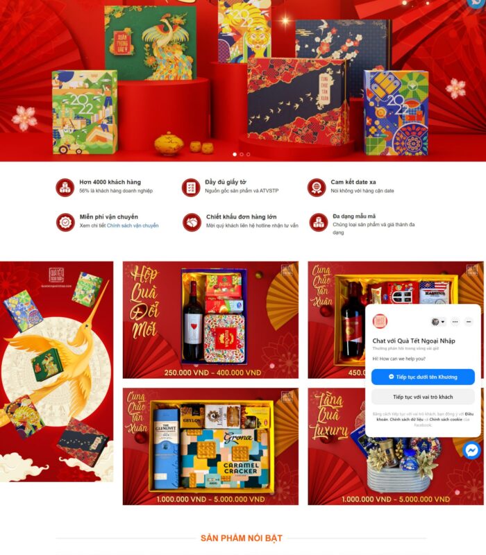 Thiết kế web quà tết, web shop quà tặng