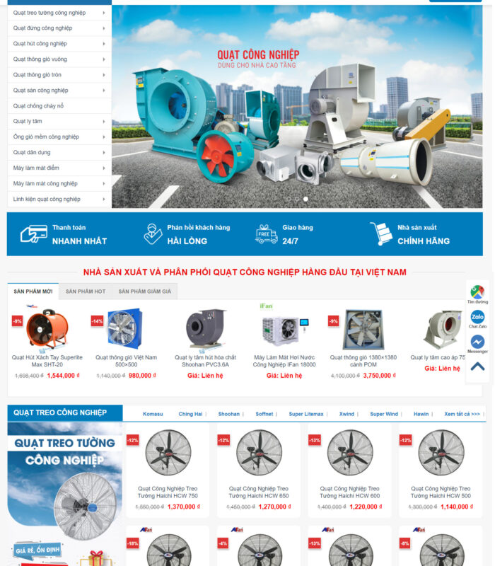 Thiết kế web về sản phẩm máy công nghiệp – xây lắp