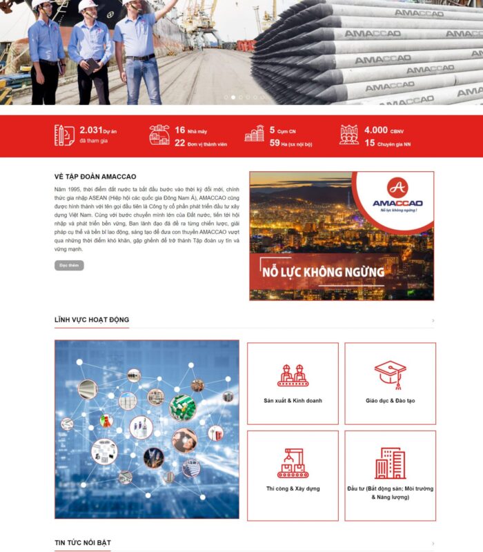 Thiết kế web về công ty xây lắp, công ty xây dựng