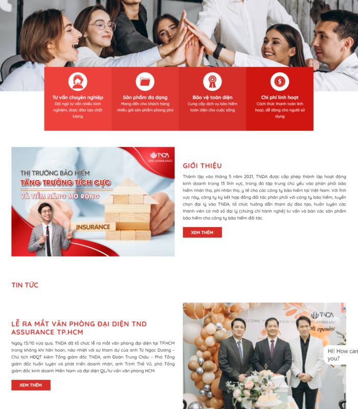 Web giao diện công ty giới thiệu sản phẩm