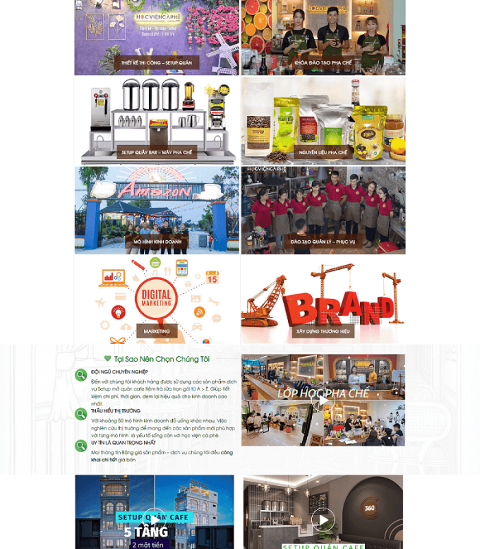 Trang web về học viện cà phê đẹp