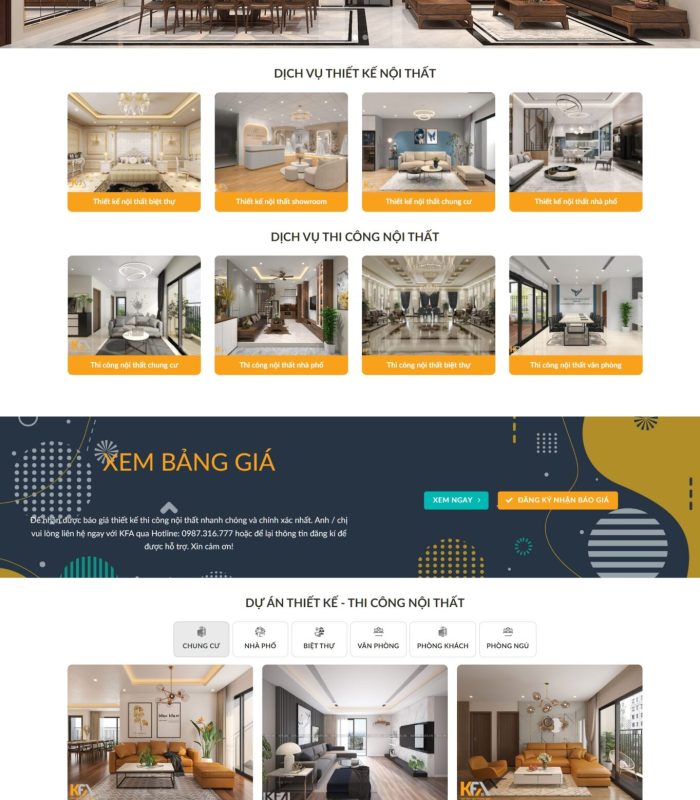 Thiết Kế web thiết kế, thi công nội thất trọn gói