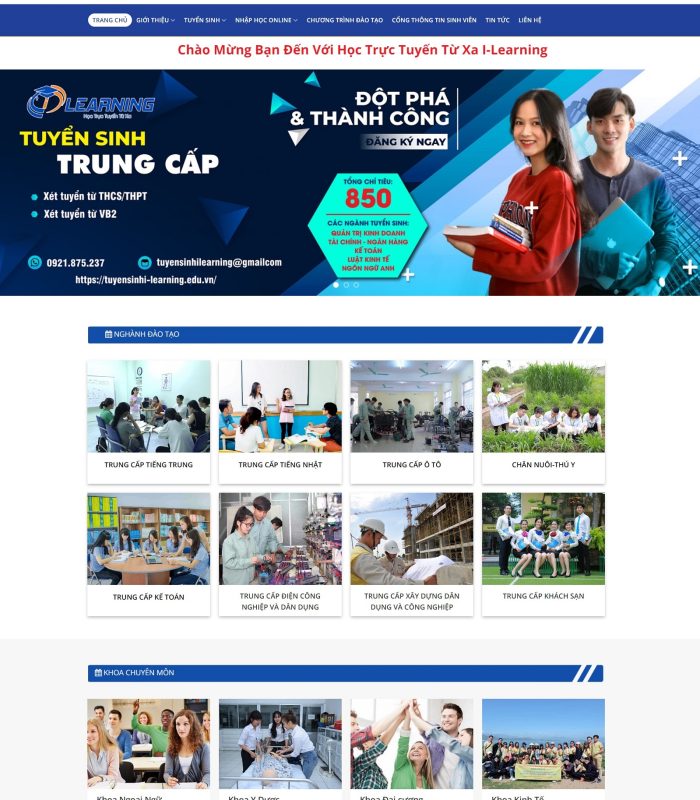 Thiết kế website khóa học trực tuyến, dạy học online