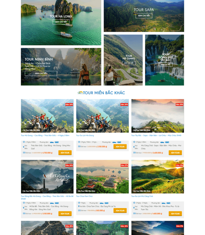 Giao diện web du lịch chuyên nghiệp chuẩn Seo