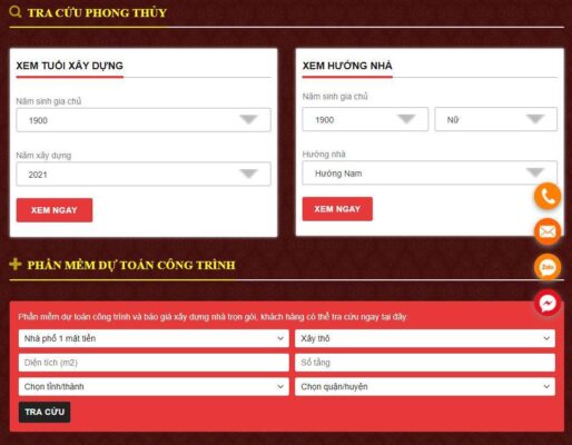 Plugin thước lỗ ban, Phong thủy, xem tuổi, dự toán tuổi xây nhà