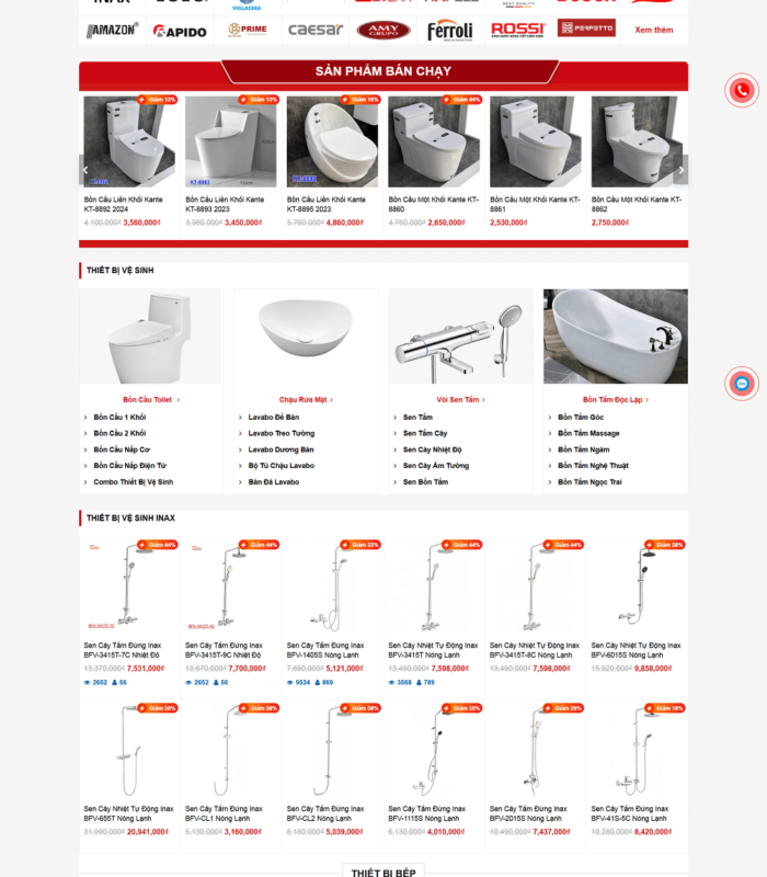 Giao diện web thiết bị nội thất nhà Việt chuyên nghiệp, ấn tượng