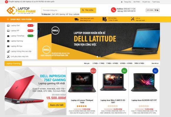 Mẫu giao diện website bán máy tính đẹp giá rẻ chuyên nghiệp mới nhất