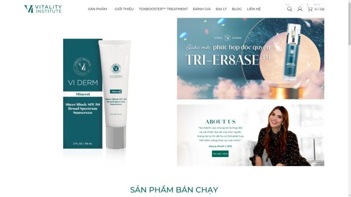 Trang web đẹp về sản phẩm thuốc điều trị da, mỹ phẩm về da