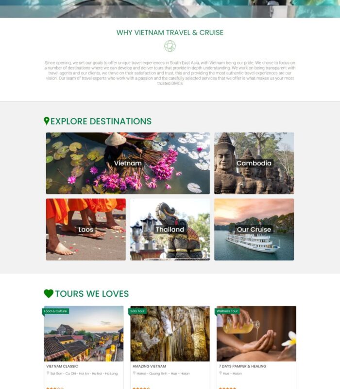 Thiết kế website tour du lịch đẹp thu hút khách hàng