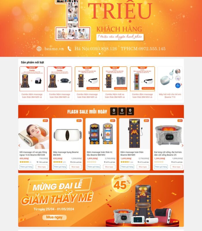 Thiết kế website thiết bị y tế, chăm sóc sức khỏe