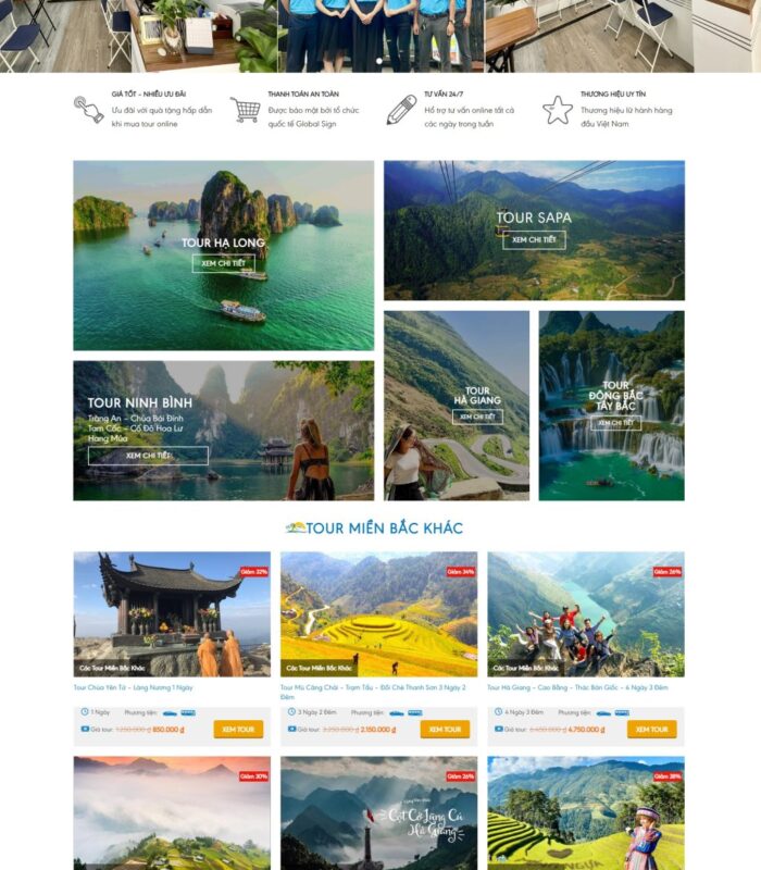 Thiết kế website du lịch, đặt tour giao diện đẹp