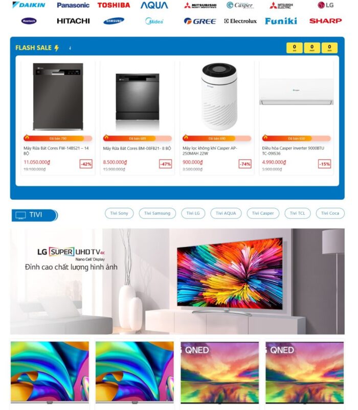 Thiết kế website siêu thị điện máy giao diện đẹp