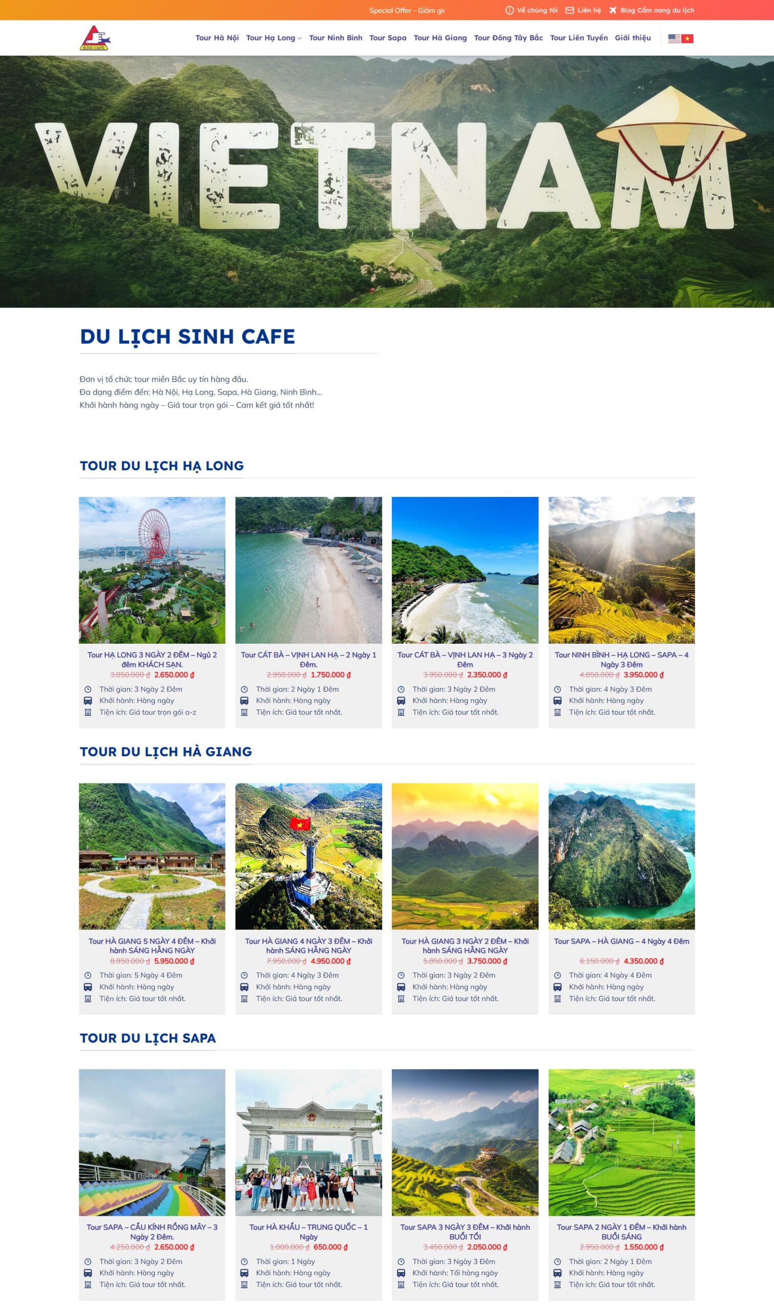 Thiết kế website du lịch chuyên nghiệp độc đáo, thu hút khách hàng