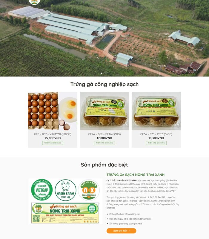 Mẫu giao diện webstie bán hàng nông sản đẹp