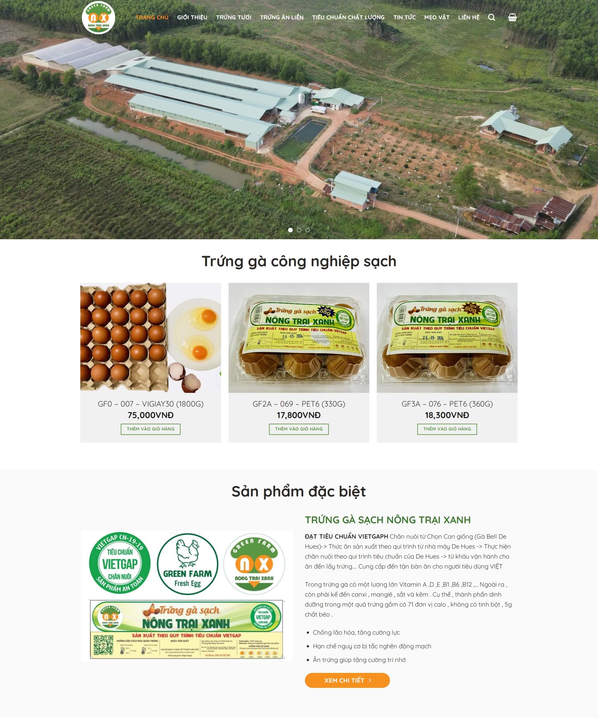Mẫu giao diện webstie bán hàng nông sản đẹp