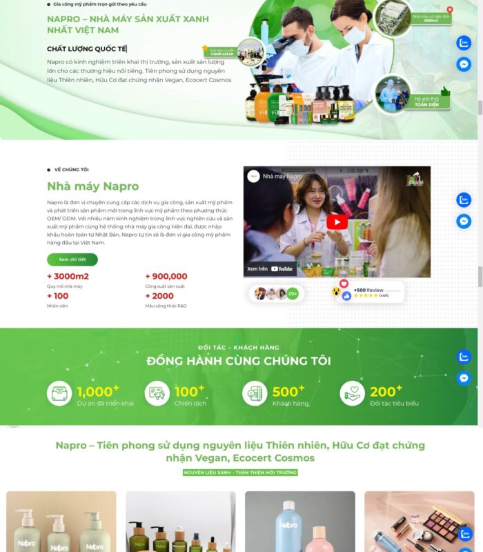 Thiết kế website công ty sản xuất mỹ phẩm thiên nhiên