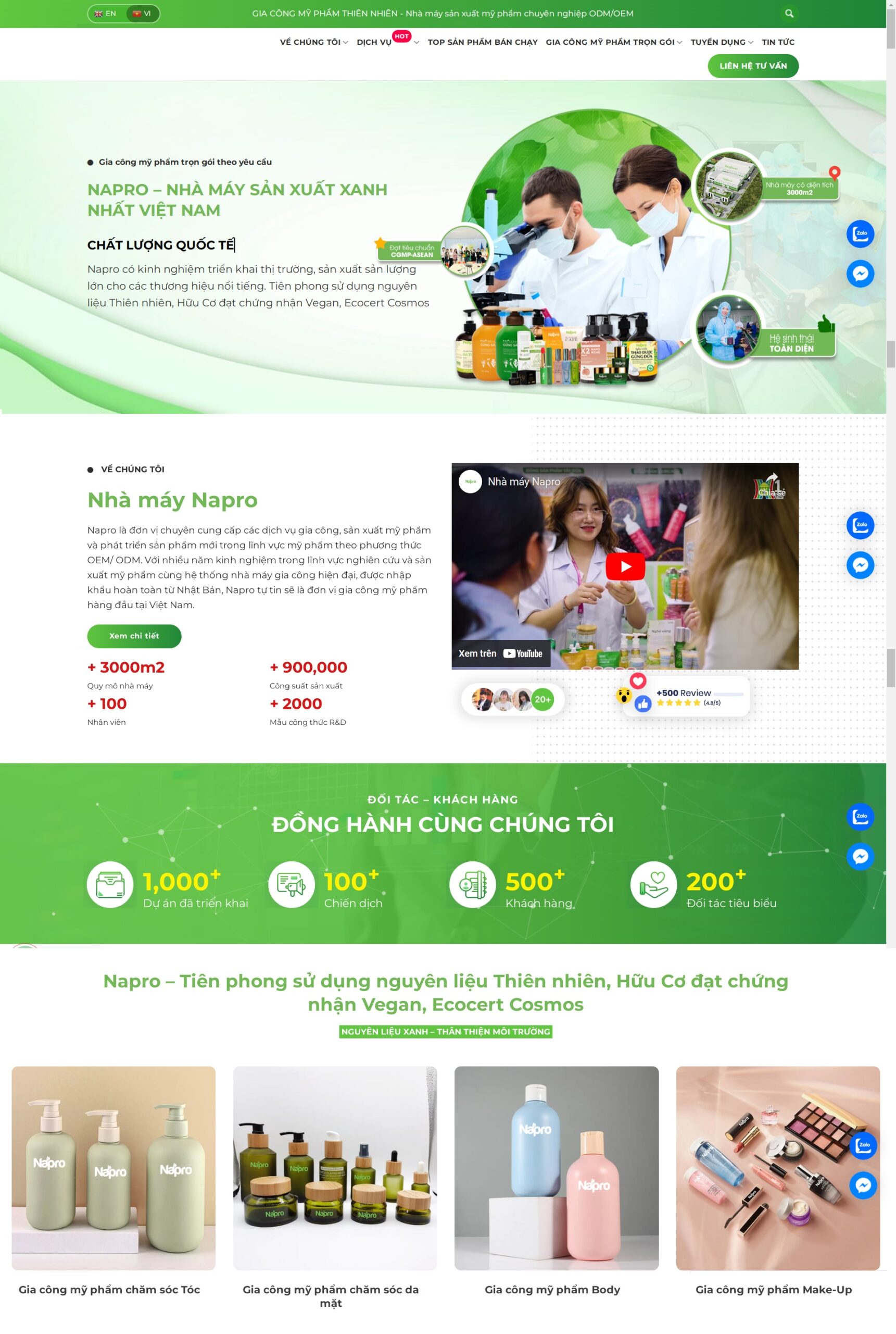 Thiết kế website công ty sản xuất mỹ phẩm thiên nhiên