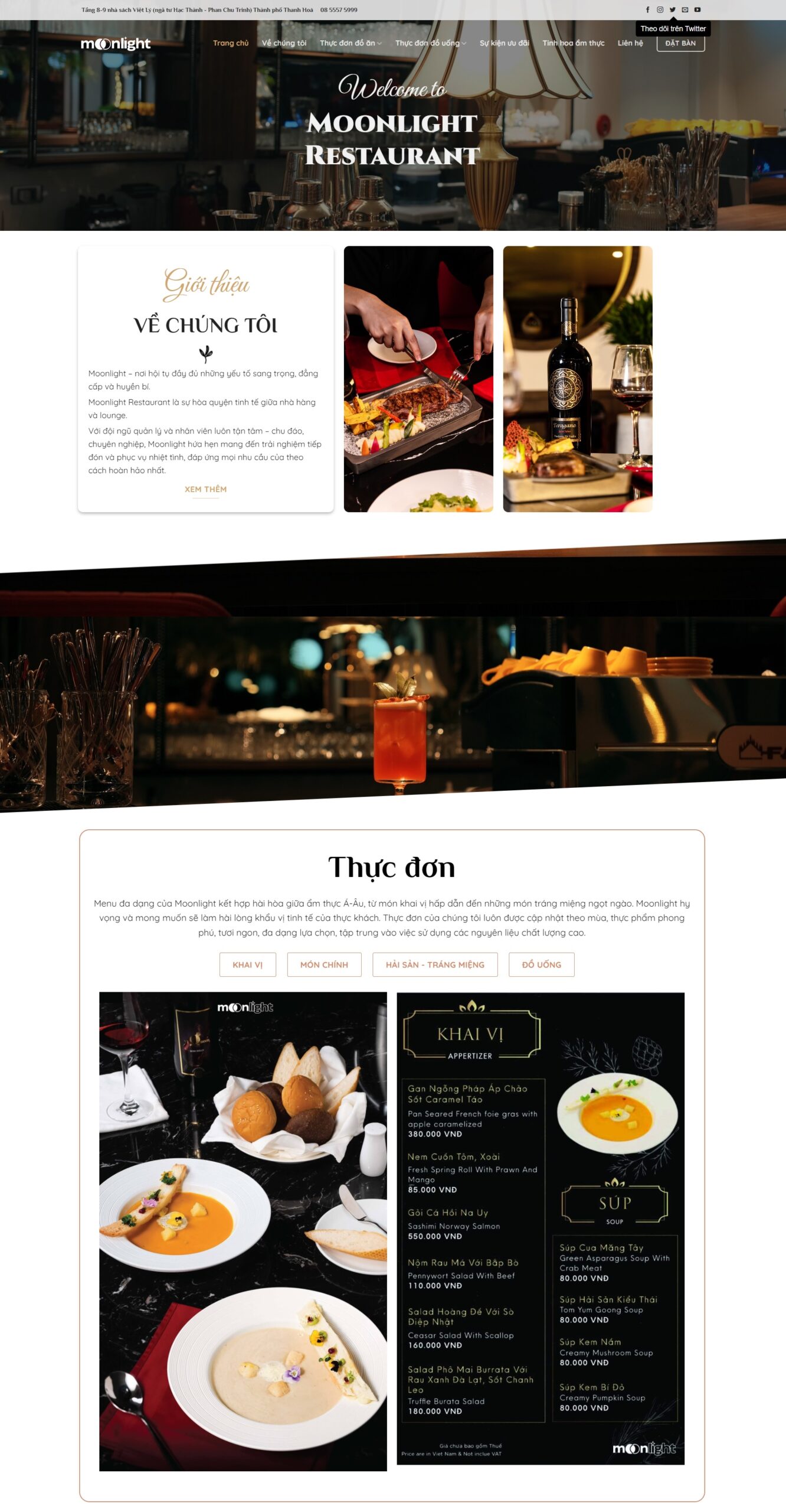 Thiết kế giao diện website nhà hàng với phong cách hiện đại