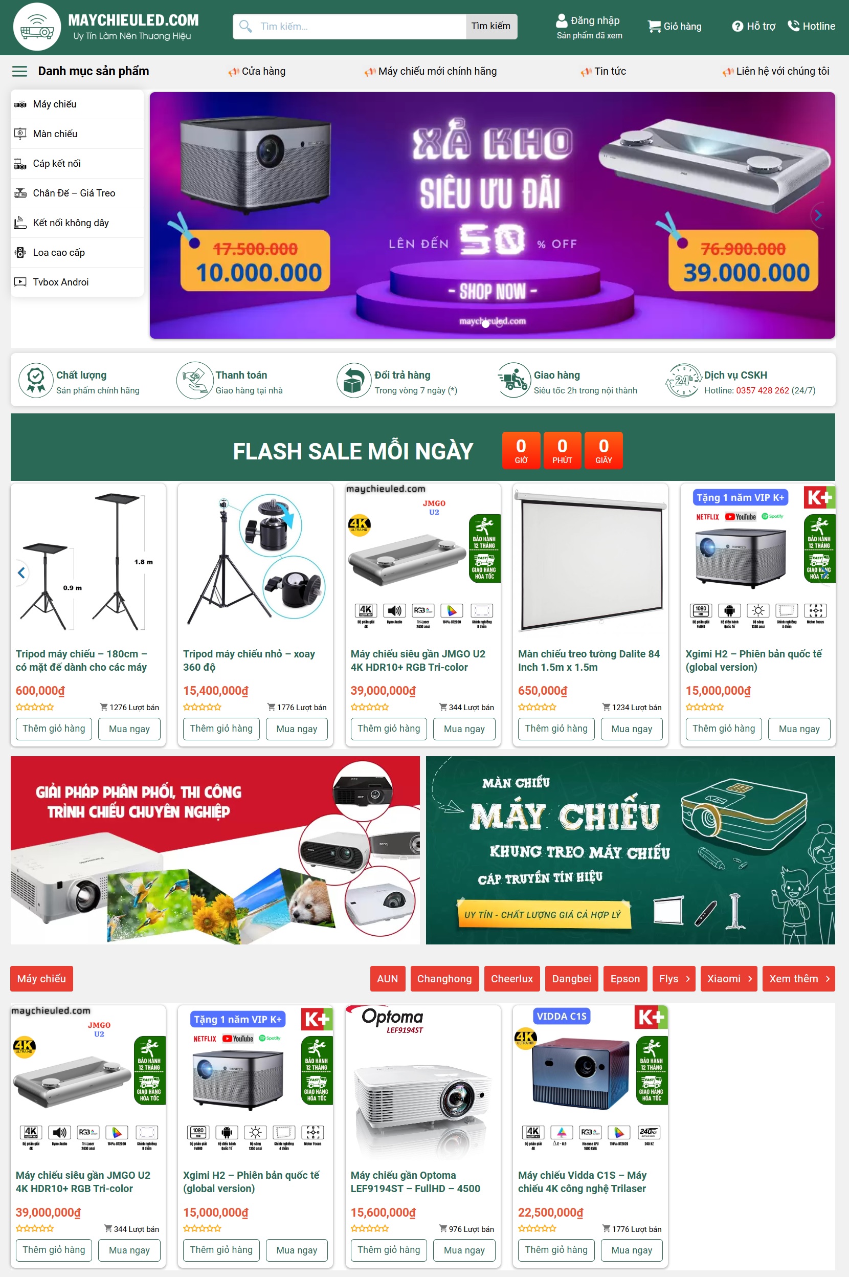 Thiết kế website bán máy chiếu giao diện đẹp