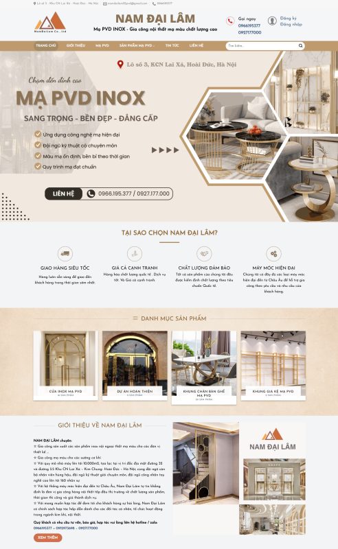 Thiết kế website gia công sản xuất inox Thiết kế website gia công sản xuất inox