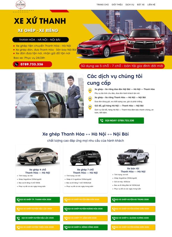 Giao diện website cung cấp dịch vụ xe ghép – xe du lịch Giao diện website cung cấp dịch vụ xe ghép – xe du lịch