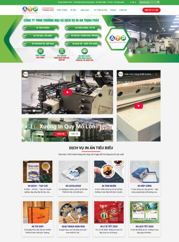 Mẫu website dịch vụ in ấn giao diện hiện đại Mẫu website dịch vụ in ấn giao diện hiện đại