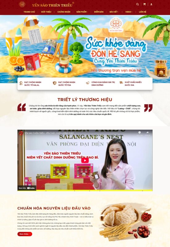 Thiết kế giao diện website bán yến sào Thiết kế giao diện website bán yến sào