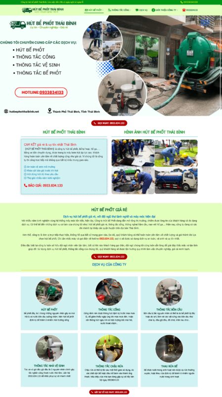 Thiết kế website hút bể phốt, vệ sinh môi trường Thiết kế website hút bể phốt, vệ sinh môi trường