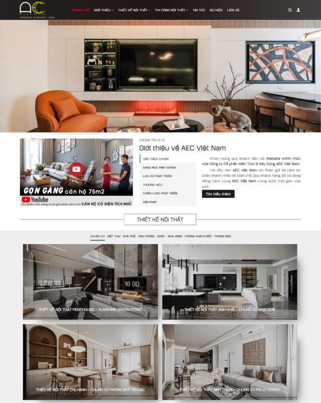 Mẫu giao diện web thiết kế, thi công nội thất Mẫu giao diện web thiết kế, thi công nội thất