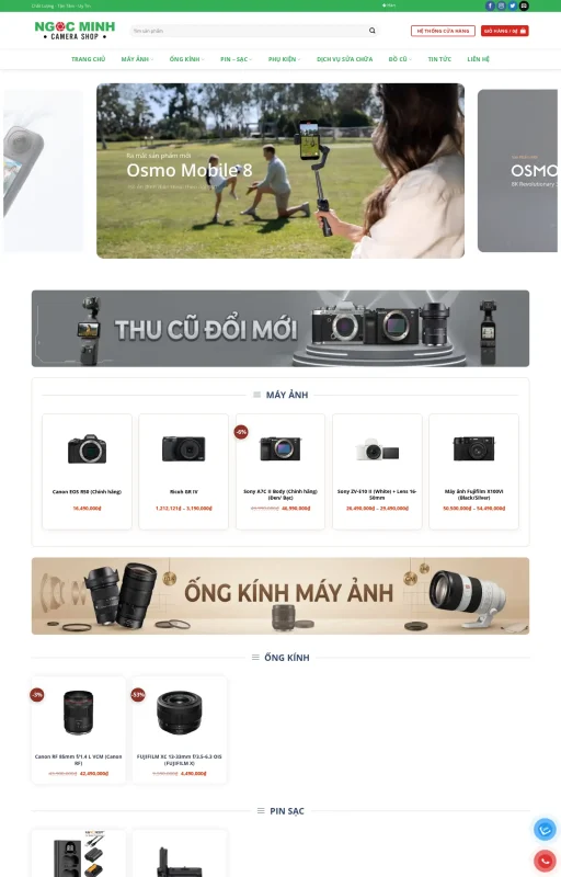 Giao diện web công nghệ camera đẹp Giao diện web công nghệ camera đẹp